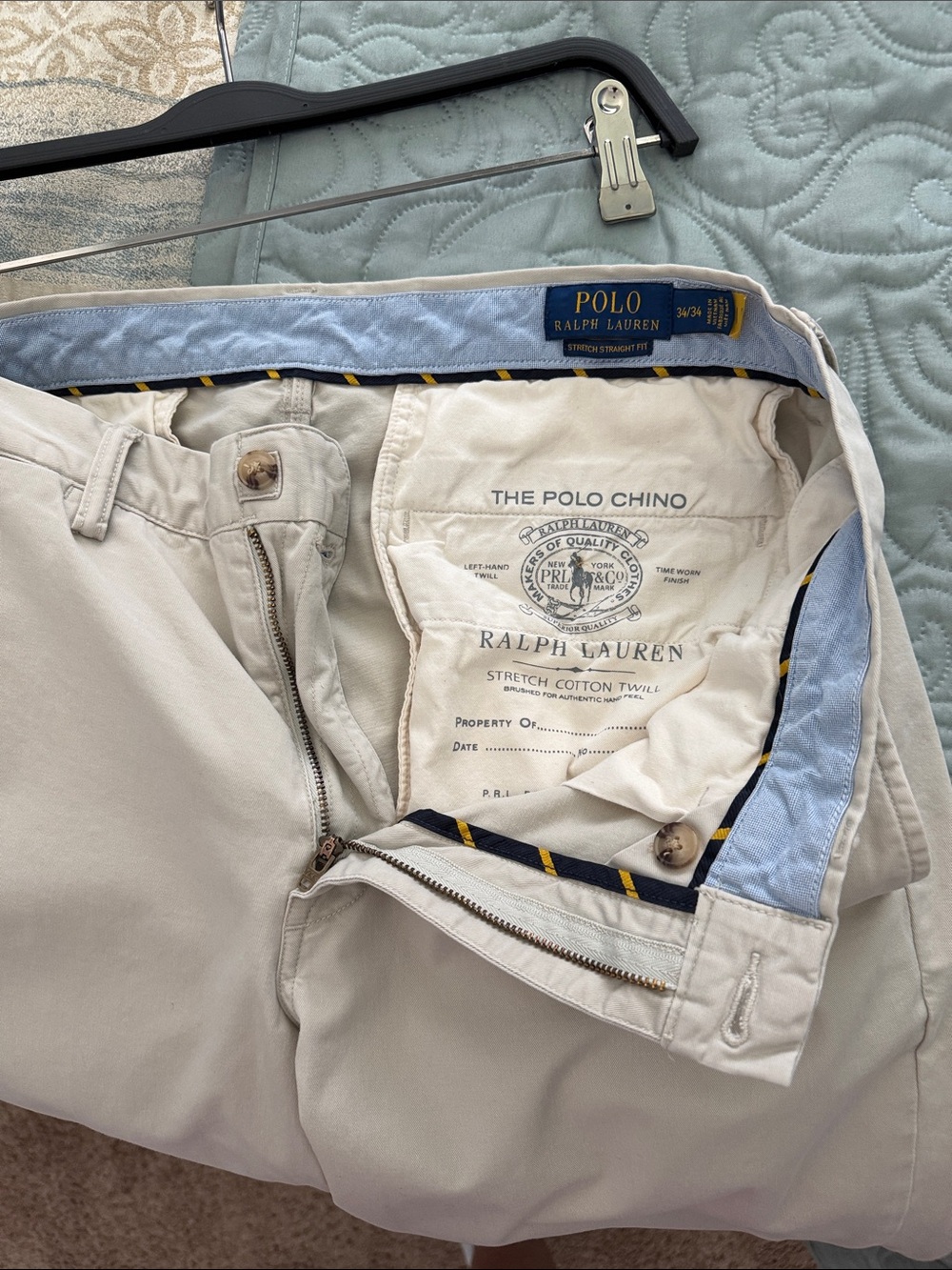 Ralph Lauren Polo Chino Stretch Cotton Twill Pants - Light Beige